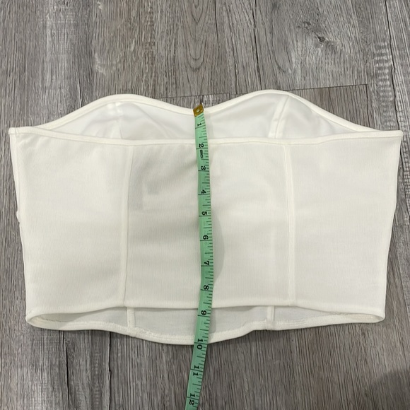 H&M White Ribbed Cropped Tube Top - Picture 4 of 5